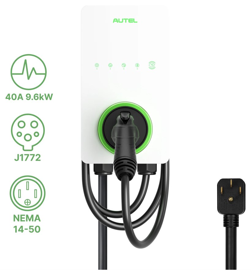 Autel MaxiCharger AC Lite 40A, 9.6 kW, J1772 connector, NEMA 14-50 plug
